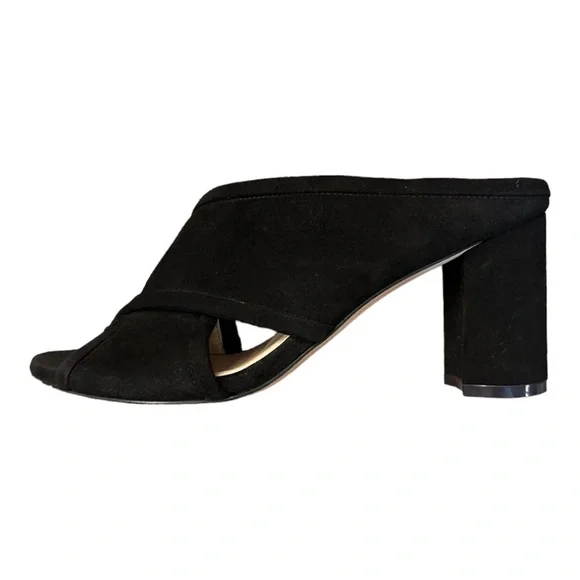 STUART WEITZMAN Suede Criss-Cross Block Heel Mule Sandals Size 7.5 - Picture 2 of 13